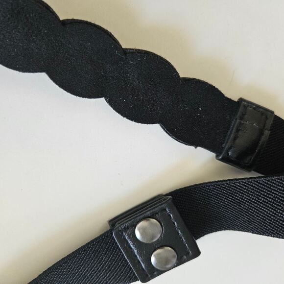 Scallop Beaded Elastic Stretch Belt Black Silver‎ Grey OS - Picture 5 of 6